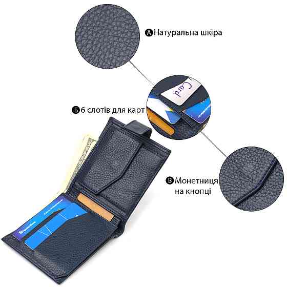 Привлекательный горизонтальный кошелек для мужчин из натуральной кожи флотар CANPELLINI 21894 Синий Киев