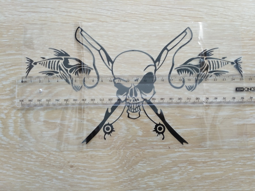 Наклейка на авто Рыбаловный череп Чёрная Киев - изображение 2