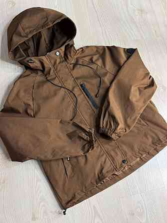 Куртка женская YZY 30128 ветровка оверсайз с капюшоном на подкладке one size, коричневый, one size Киев