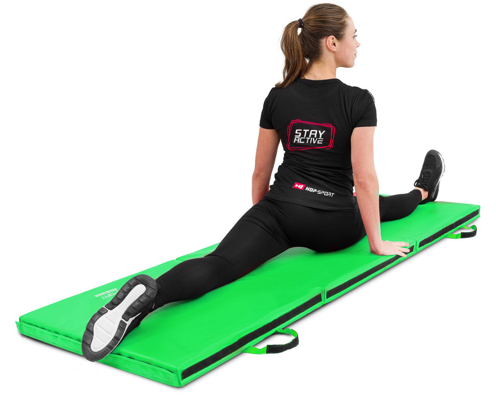 Мат гимнастический Hop-Sport HS-065FM мягкий с липучкой 5см зеленый Киев - изображение 5