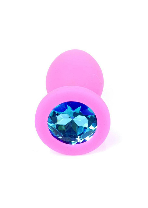 Анальна пробка - Jewellery Silicone Pink Plug S Light Blue Sex Aura Київ - фото 3