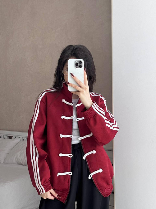 Унісекс оверсайз стильний бомбер із замші турецький замш Бордо Одеса - фото 2