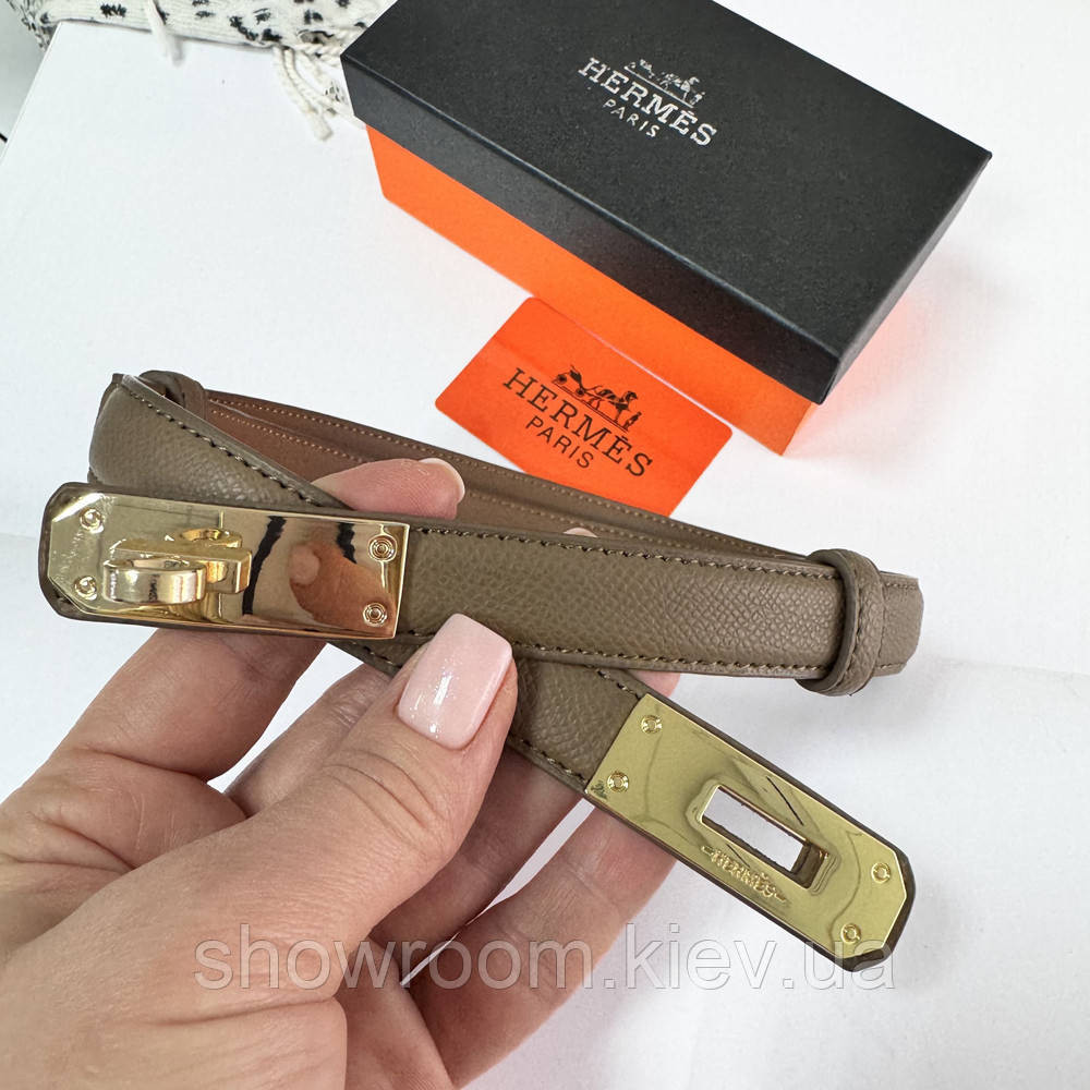 Жіночий ремінь шкіряний Hermes Гермес (280-1) тауп Київ - фото 9