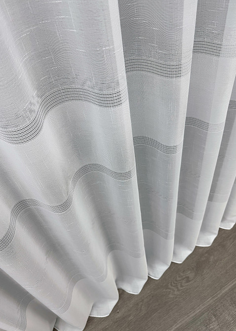Тюль льон "Мережка" колір білий 1354т Київ - фото 8