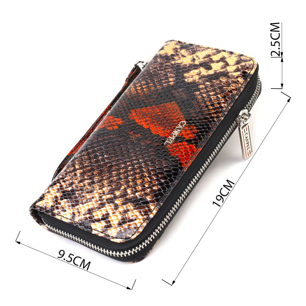 Оригінальний гаманець для жінок з натуральної фактурної шкіри з тисненням під змію CANPELLINI 21722 Різнокольоровий Київ - фото 3