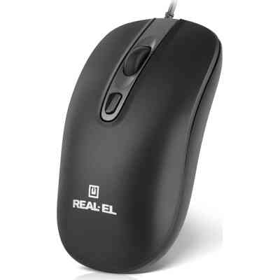 Мышка REAL-EL RM-222 USB Black/Gray (EL123200040) Винница