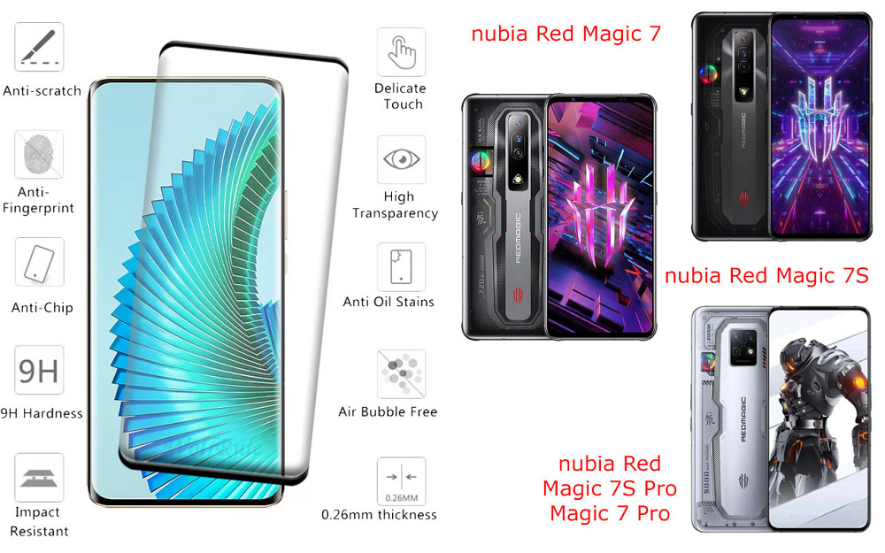 Захисне скло HyperGlass Pro для nubia Red Magic 7, Magic 7S, Magic 7S Pro, Magic 7 Pro – максимальна чутливість та захист Київ - фото 2