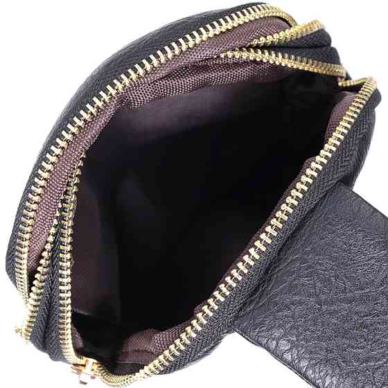 Невелика жіноча сумка через плече на два відділення з екошкіри Vintage 22784 Чорний Київ