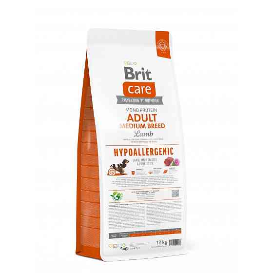 Сухой корм Brit Care Dog Hypoallergenic Adult Medium Breed для собак средних пород, с ягненком, 12 кг Винница
