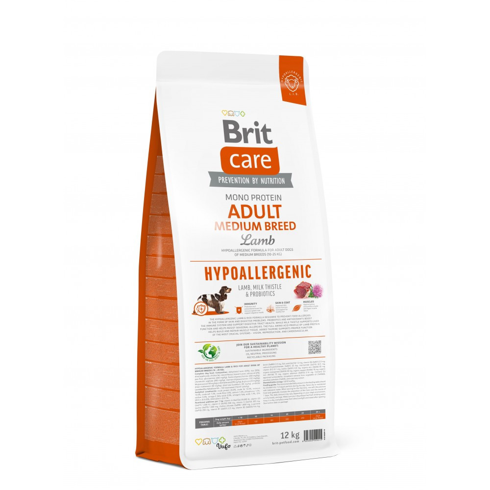 Сухой корм Brit Care Dog Hypoallergenic Adult Medium Breed для собак средних пород, с ягненком, 12 кг Винница - изображение 2
