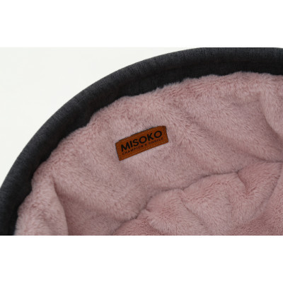 Лежак для тварин MISOKO&amp;CO Pet bed round plush 45x45x22 см grey and pink (HOOP31839) Вінниця - фото 2