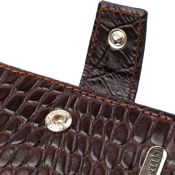 Модный мужской кошелек из натуральной кожи тиснением под крокодила CANPELLINI 21878 Коричневый Киев
