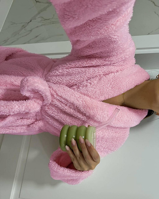 Женский уютный теплый халат «ЗЕФИРКА» с поясом Махра Тедди Одесса - изображение 3