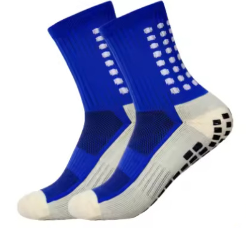 Антиковзкі футбольні шкарпетки з силіконовими вставками — для футболу, волейболу, бігу, баскетболу та тренувань (сині) Николаев - изображение 2