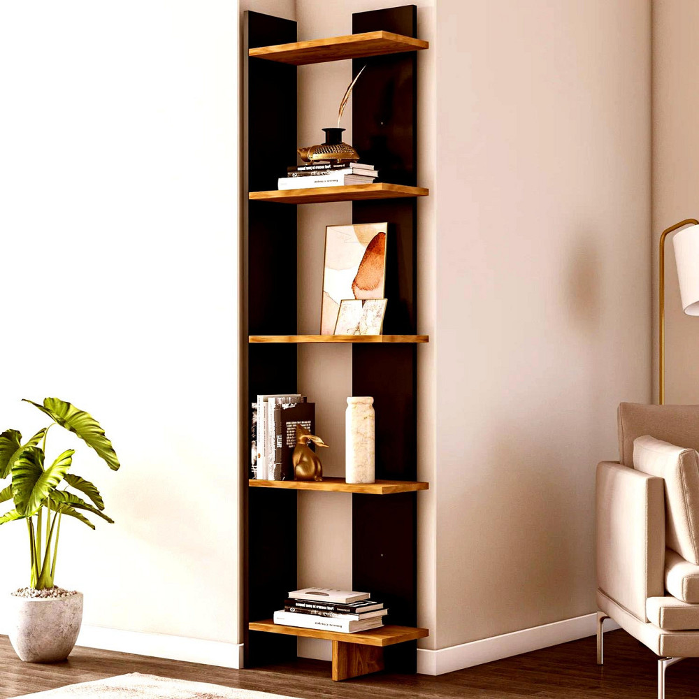 Стелаж кутовий "Мілвертон" венге-сієна Миколаїв - фото 1