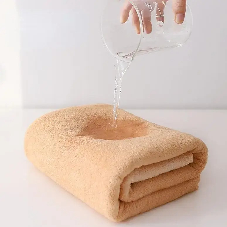 Набор 2 в 1 полотенец для душа и ванной для лица и тела,комплект банных флисовых полотенец цвет коричневый Каменец-Подольский - изображение 3