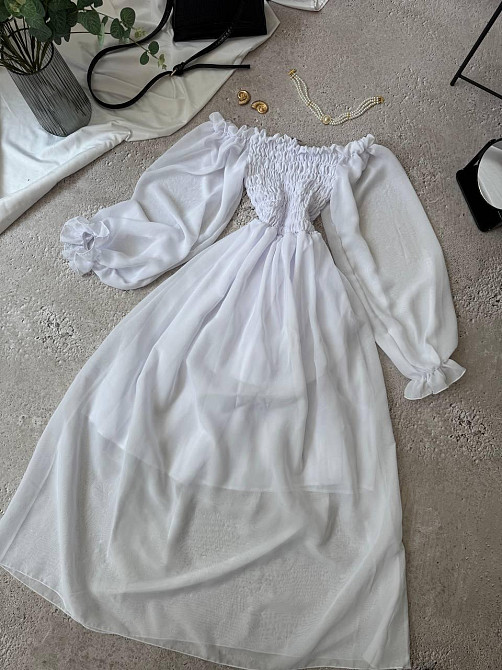 Женское длинное романтичное платье креп шифон Одесса - изображение 2