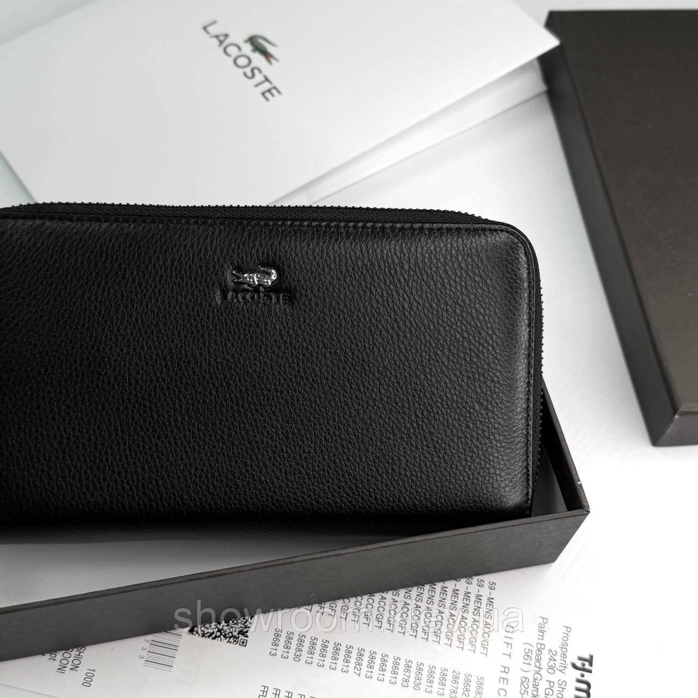 Кожаный брендовый кошелек клатч на два отделения Lacoste (6614) Киев - изображение 9