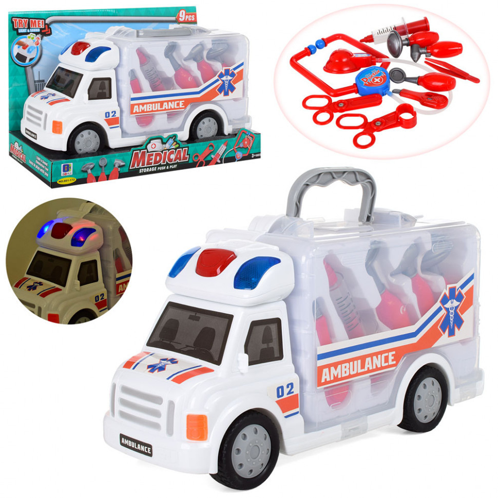 Ігровий набір лікаря з машинкою 661-172 зі звуком і світлом Вінниця - фото 1