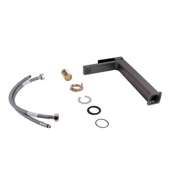 Змішувач для раковини Qtap Gemini QTGEM269GMB45680 (k35), одноважільний, високий, Gunmetal Black PVD Харків