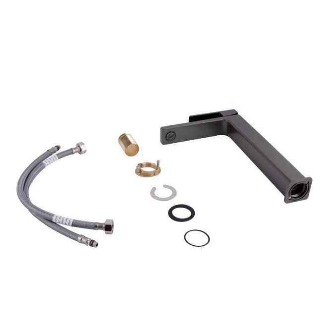 Змішувач для раковини Qtap Gemini QTGEM269GMB45680 (k35), одноважільний, високий, Gunmetal Black PVD Харків - фото 4