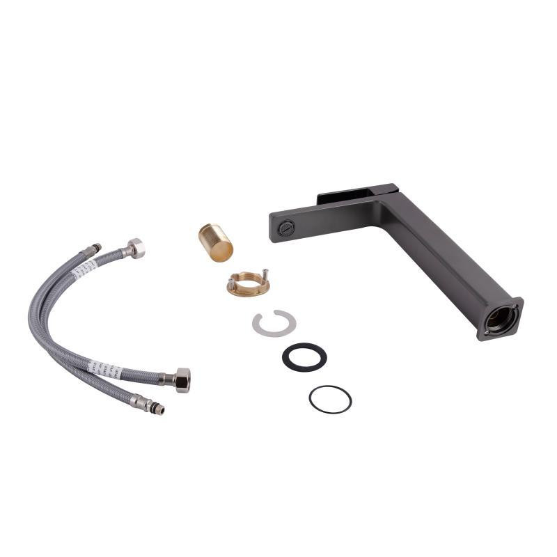 Смеситель для раковины Qtap Gemini QTGEM269GMB45680 (k35), однорычажный, высокий, Gunmetal Black PVD Харьков - изображение 4