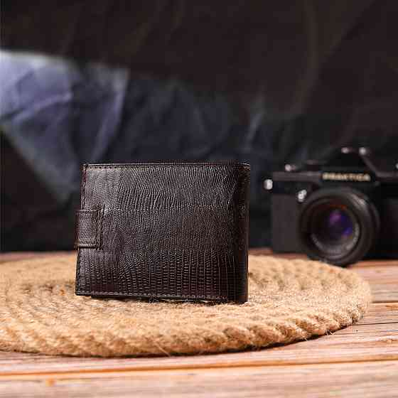 Небольшой мужской кошелек из натуральной фактурной кожи CANPELLINI 21507 Коричневый Киев