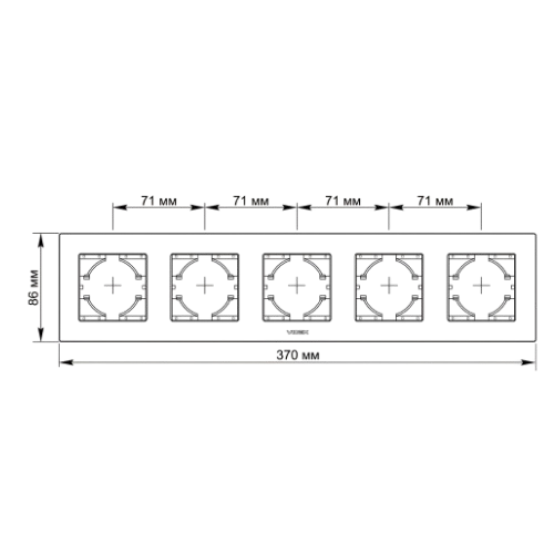 BINERA біле скло Рамка горизонтальна 5-а Videx Житомир - фото 2