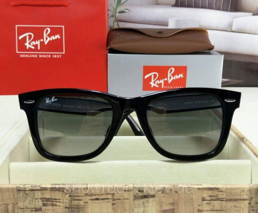 Чоловічі сонцезахисні окуляри RAY BAN Wayfarer 2140 (901/32) Lux Київ - фото 3