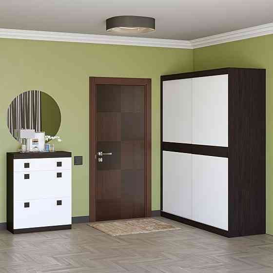 Прихожая Эверест Соната комплект 11 (модульная - 2 элемента) венге темный + белый (DTM-2524) Днепр
