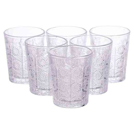 Набор стопок 6 шт по 50 мл стеклянные с узором прозрачные HP-19-132 Киев
