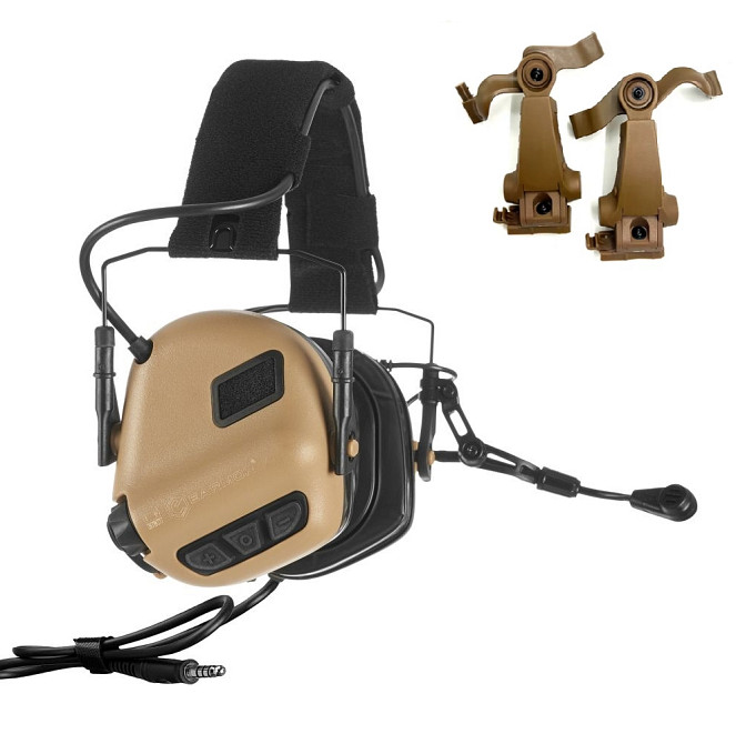 Активные защитные наушники Earmor M32 Plus с креплением Чебурашка Earmor M16A (Койот) Винница - изображение 1