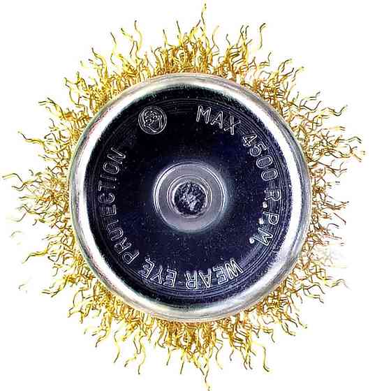 Щітка дротяна чашеподібна Ø50мм хвостовик Ø6мм (латунированная) SIGMA (9015051) Рівне