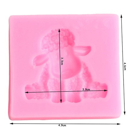 Молд силіконовий Ягня 46 на 49 мм рожевий Київ - фото 2