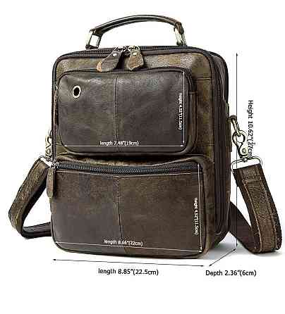 Cумка с эффектами старины мужская Vintage 14673 Рыжая Киев