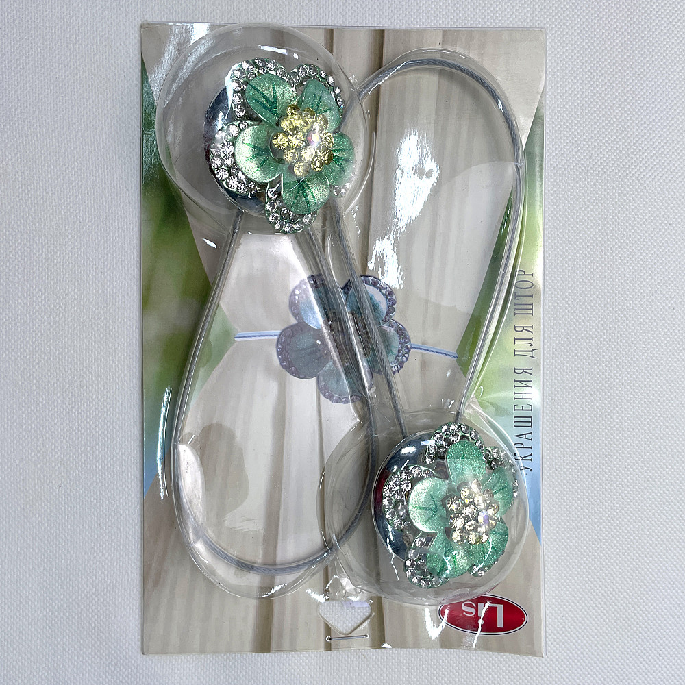 Магніти для штор та гардин "Flowers" набір 2 шт М'ятний (81-187) Київ - фото 8