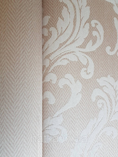 Текстильні шпалери на флізеліновій основі Cador Rasch Textil 086644 теракотова основа зигзаги вензелі бежевий Київ - фото 3