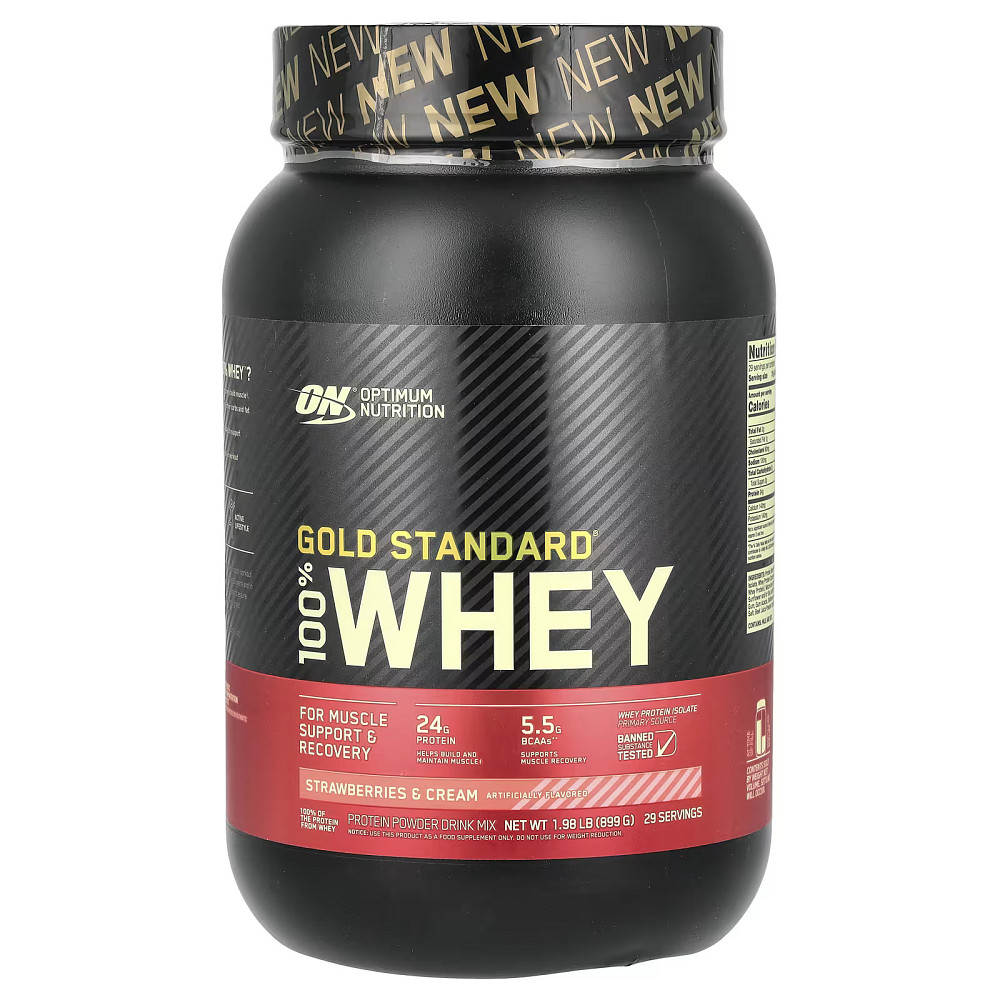 Протеин Optimum Nutrition Gold Standard 100% Whey 908 г, Strawberry Cream Луцк - изображение 1