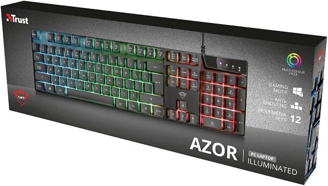 Игровая клавиатура Trust GXT 835 Azor с подсветкой проводная 3 режима LED, полноразмерная, QWERTY (а Киев - изображение 9