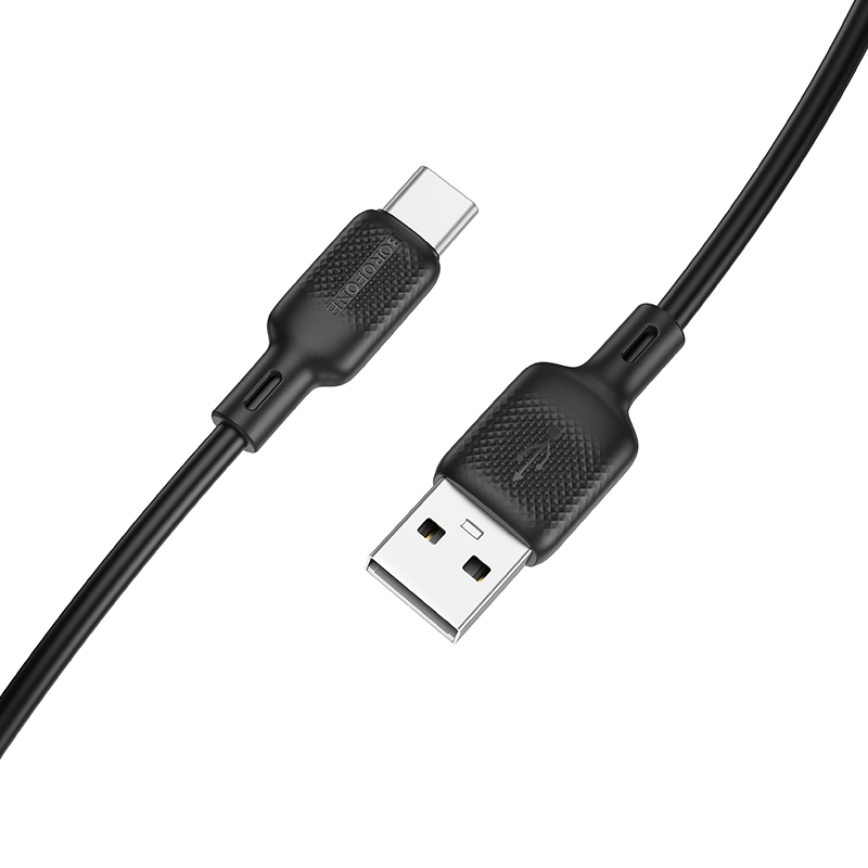 Кабель BOROFONE BX113 Lenny silicone charging data cable Type-C(L=2M) Black Київ - фото 1