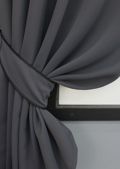 Комплект штор коротких VR-Textil Bagema Rvs № 1241ш Темно-серый 130х170 см 2 шт ( 35-0172) Киев - изображение 3