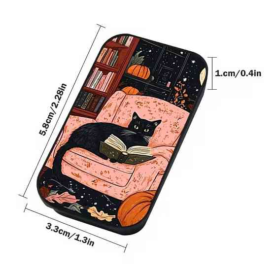 Металлический футляр для спичек с котом, компактная коробка для спичек с рисунком 5,8×3,3 см Киев