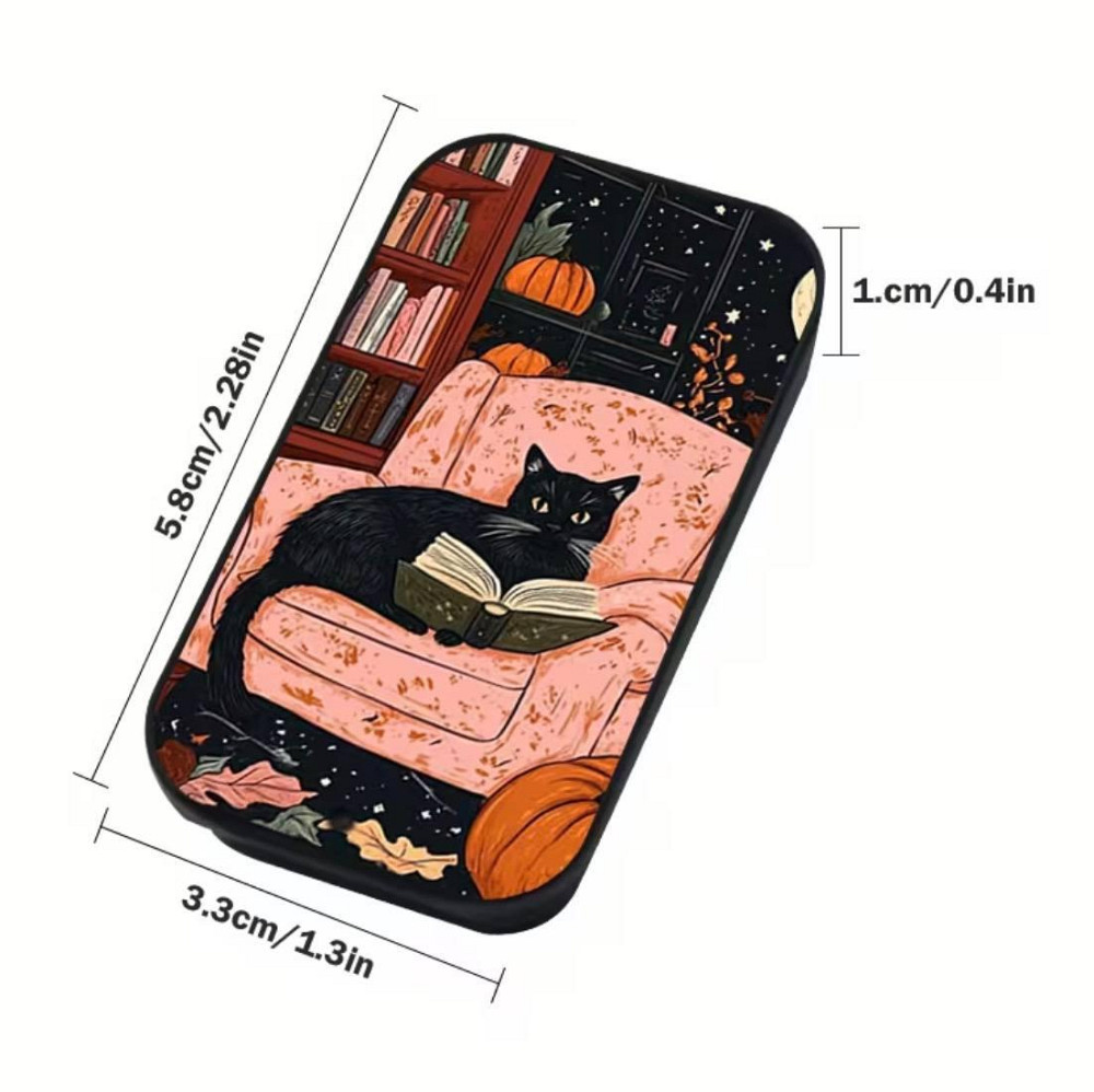 Металевий футляр для сірників з котом, компактна коробка для сірників з малюнком 5,8×3,3 см Київ - фото 2