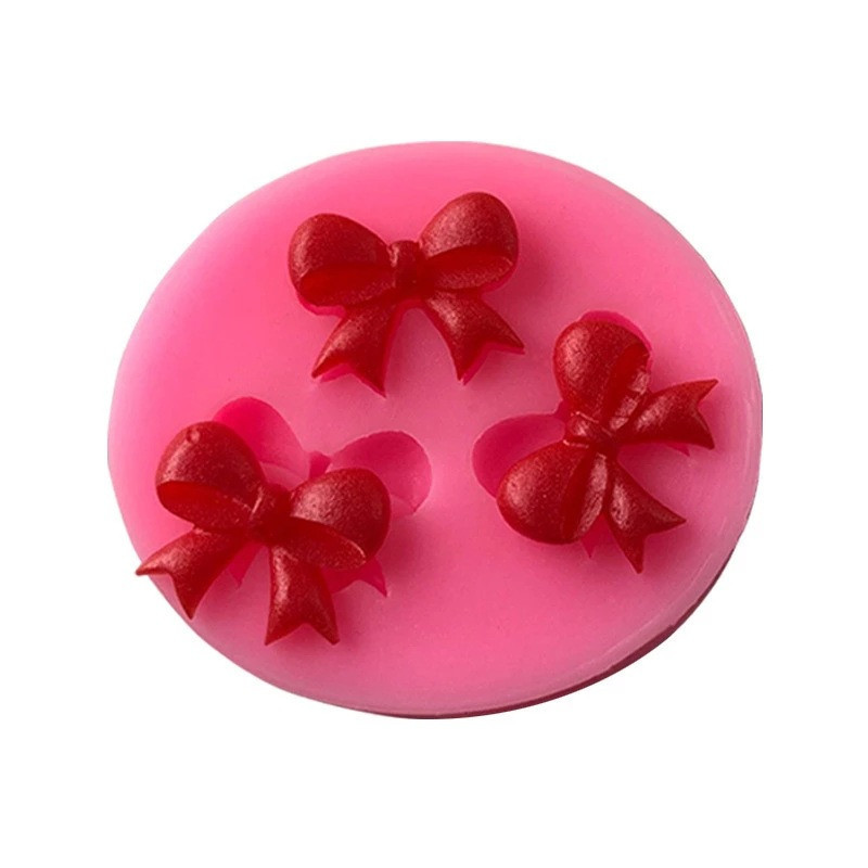 Молд силіконовий Бантики 58 на 50 мм рожевий Київ - фото 4