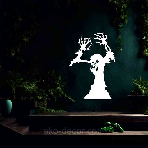 Декоративне настінне Панно «Зомбі», Декор на стіну 70*48 см, Білий Київ