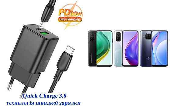 Зарядное устройство Dual Port 30W для смартфона Xiaomi Mi 10T Lite, Mi 10T Pro Киев