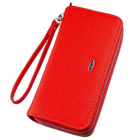 Кошелек женский из зернистой экокожи KIVI 19044 Ярко-красный Киев