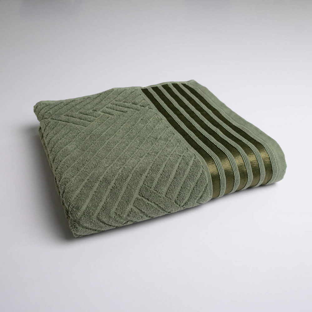 Набор махровых полотенец SOFT 3шт GM Textile 40х70см, 50х90см, 70х140см 500г/м2 (Хаки) Сумы - изображение 4