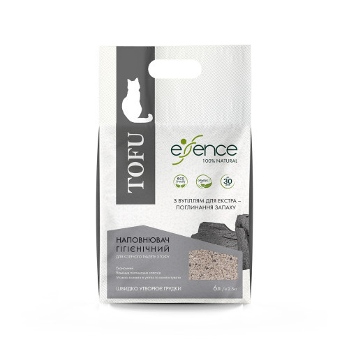 Наполнитель гигиенический Essence мм для кошачьего туалета для экстра поглощения натурального запаха из тофу с углем гранула 1- Киев - изображение 9