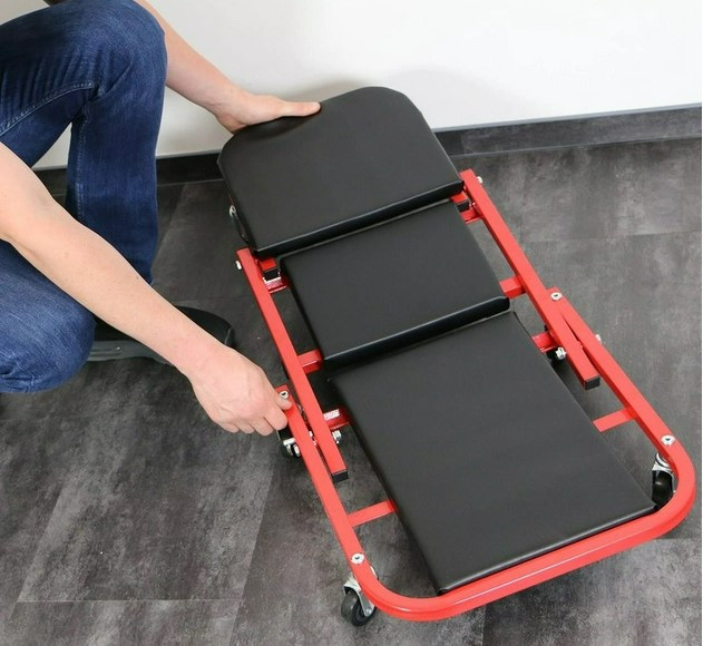 Лежак - стул автослесаря подкатной для ремонта автомобиля на СТО автосервиса, мастерской YATO YT-08802 Чернигов - изображение 10